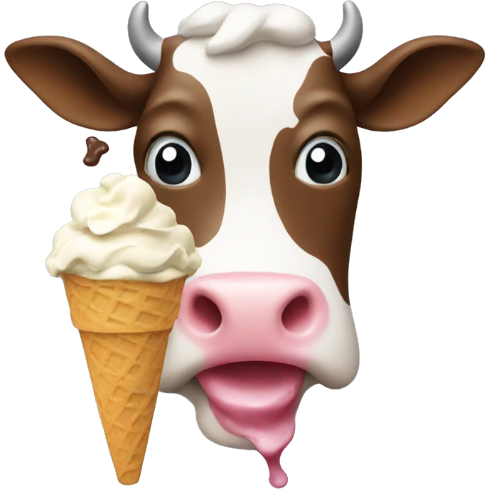 Cow eating ice cream emoji