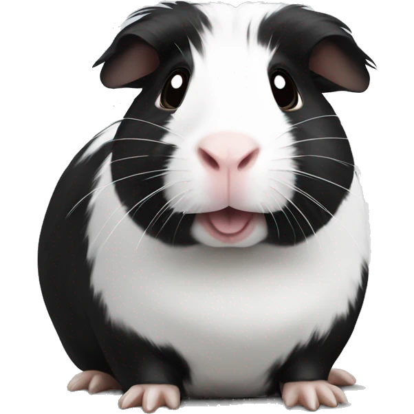 black and white guineapig that looks silly  emoji