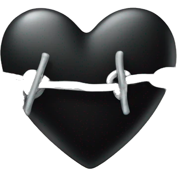 Black heart with silver barbed wire emoji