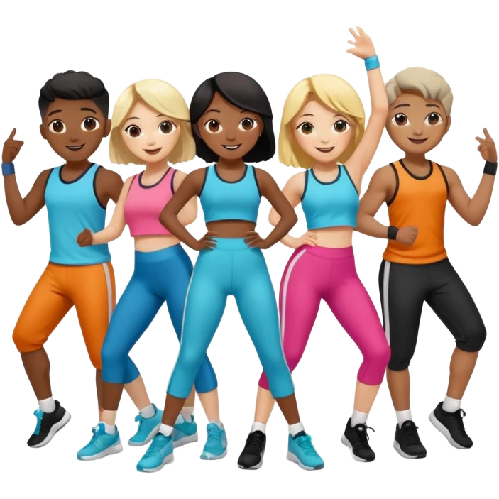 peopel in a class for k-pop dance emoji