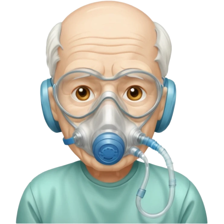 simple emergency oxygen mask for old man emoji