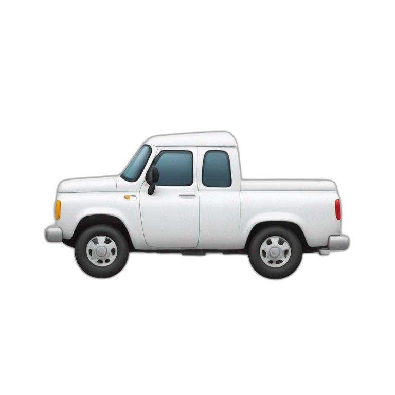 Un homme avec une moustache dans une camionette blanche emoji
