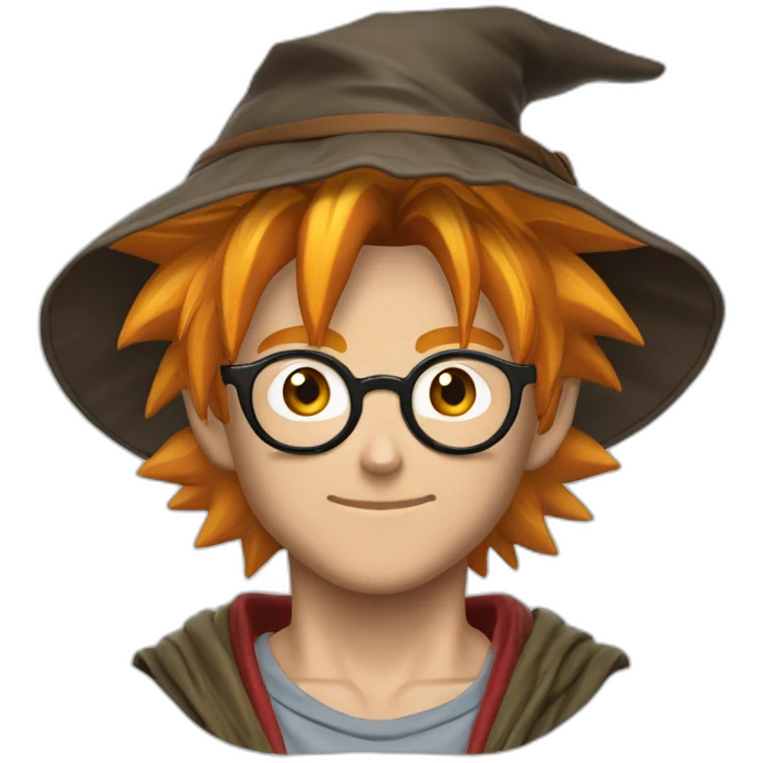 Goku avec le chapeau d'Harry Potter emoji