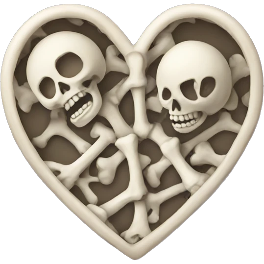 Heart with bones  emoji