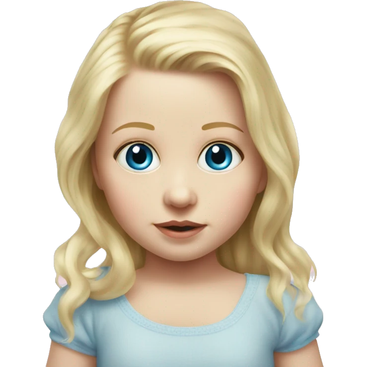 blue eyed blonde newborn girl realistic pink emoji