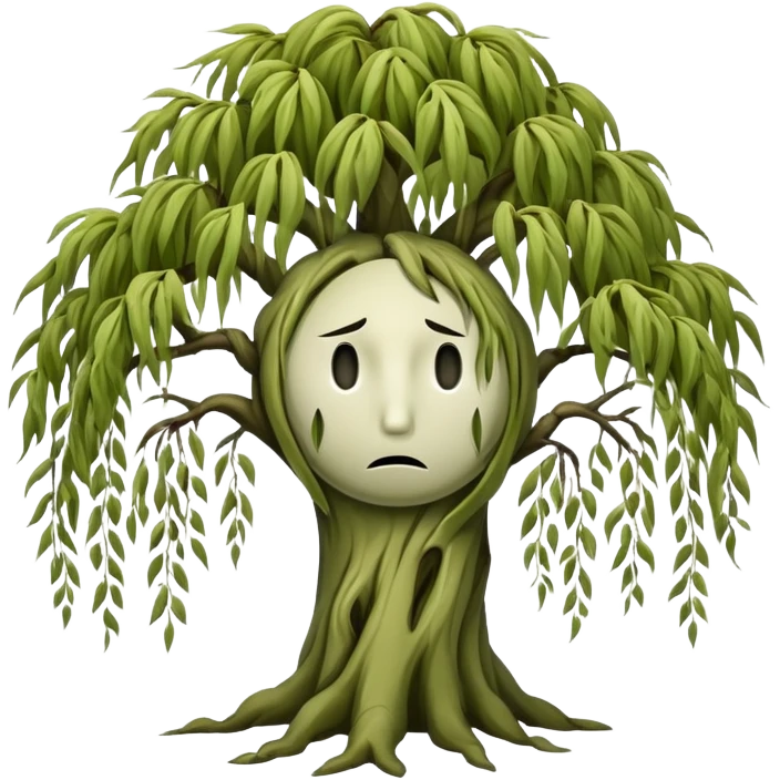 Tree with sad face emoji