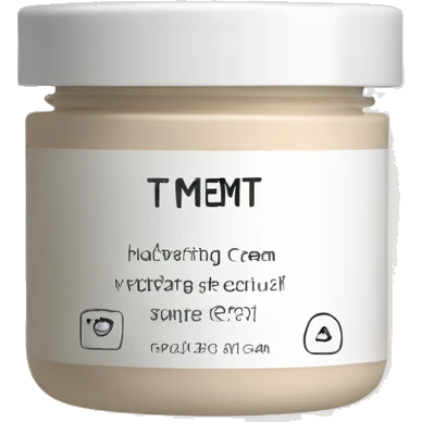 hydrating cream pot with label emoji