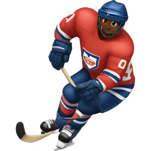 Football player scoring a hockey goal emoji