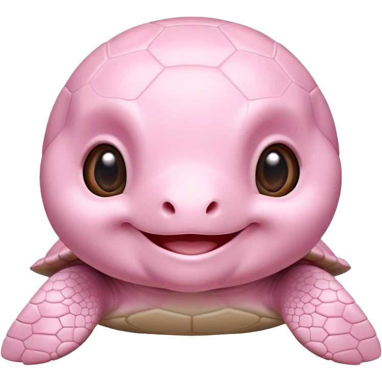 adorable light pink baby turtle smiling emoji