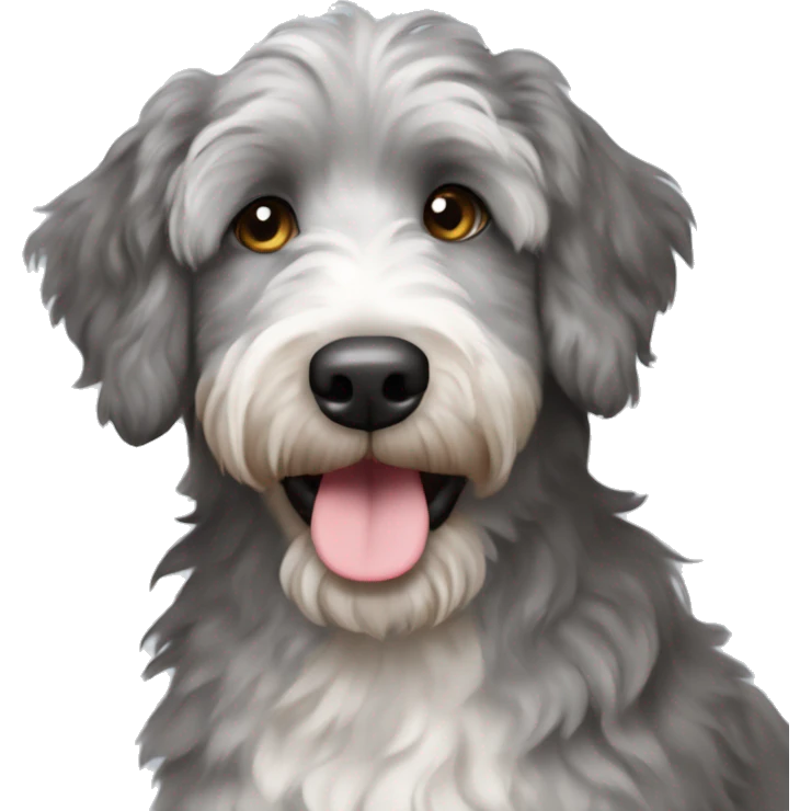 Grey aussiedoodle  emoji