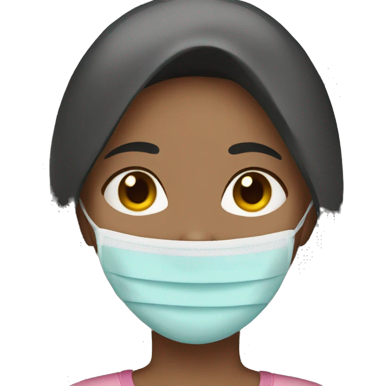 Girl with face mask emoji