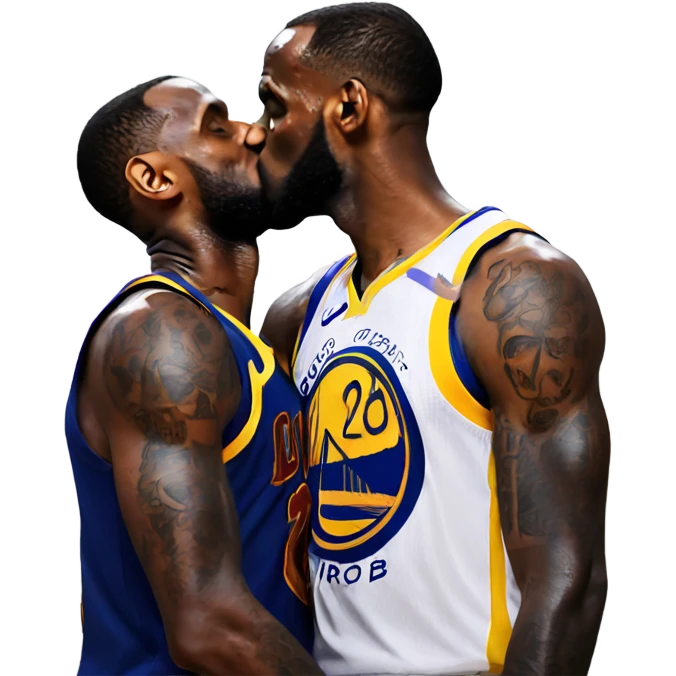 LeBron kissing curry emoji