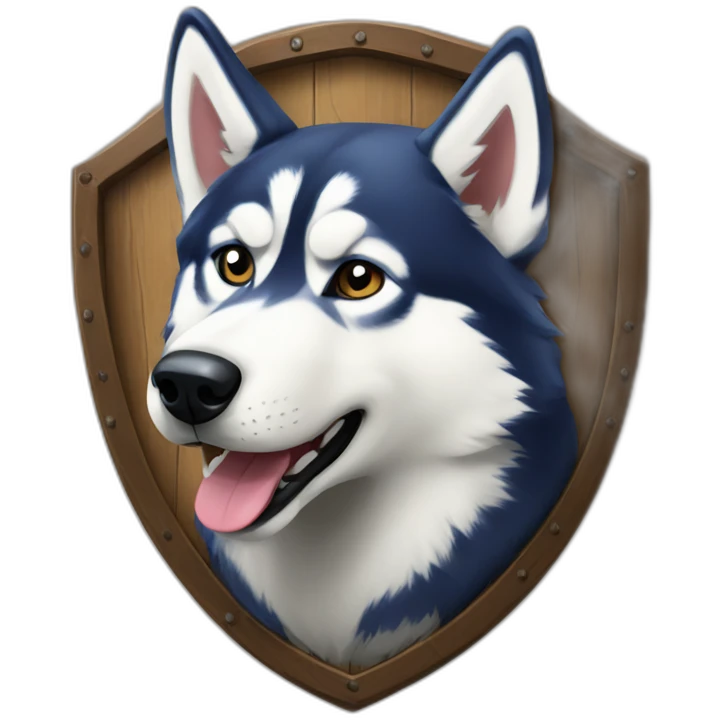 husky printed on the shield emoji