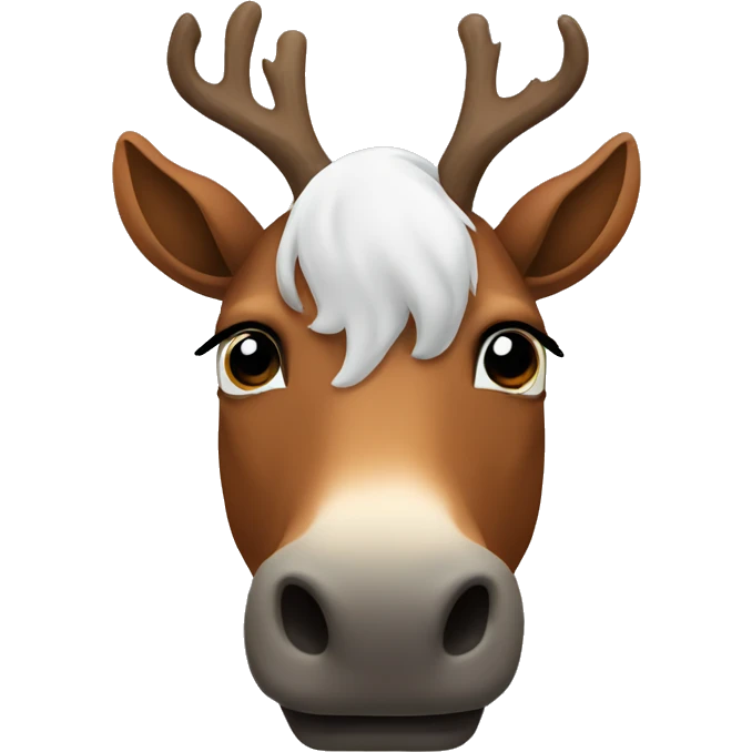Horse with fake reindeer horns  emoji