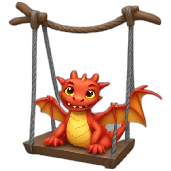 A dragon on a swing emoji