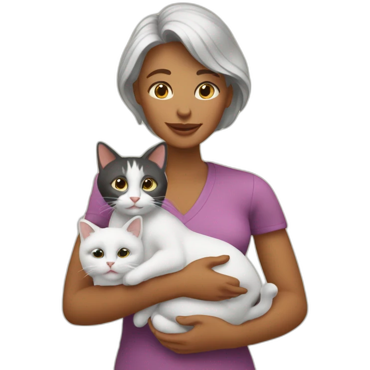 Maman avec deux chat emoji