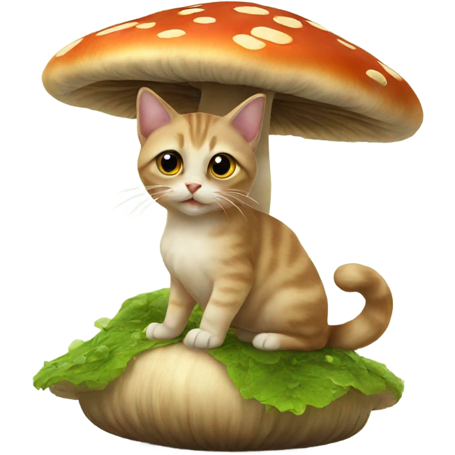 Cat on a mushroom  emoji