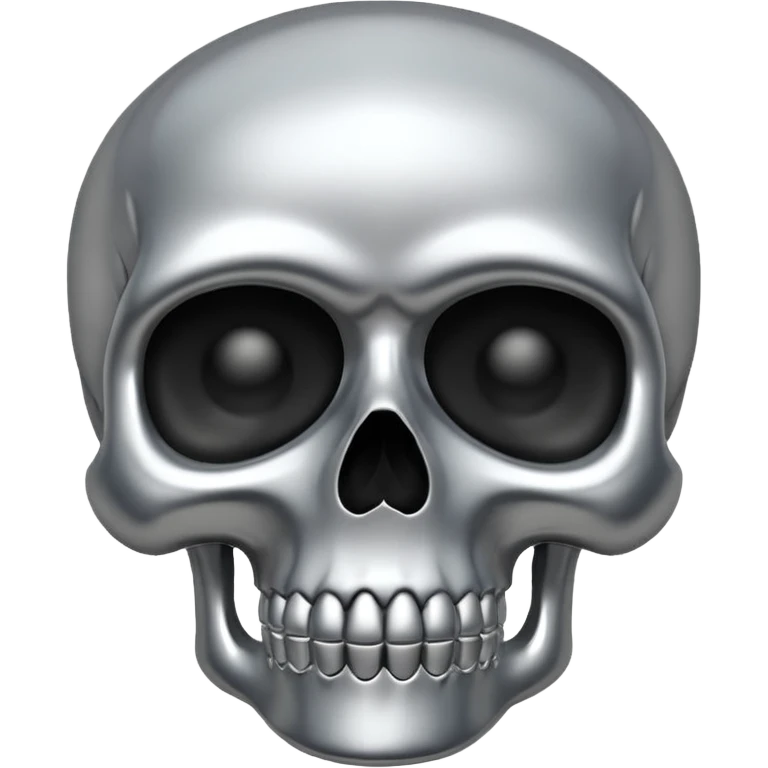 silver chrome scull emoji