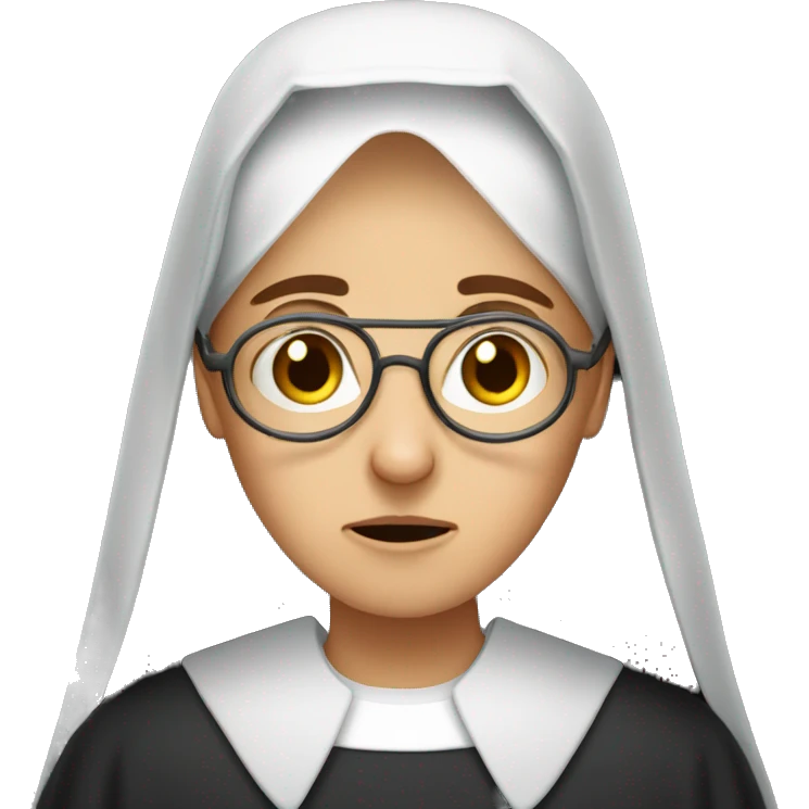 nun with brown hair and glasses facepalming emoji