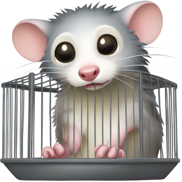 Sad Opossum in a cage emoji