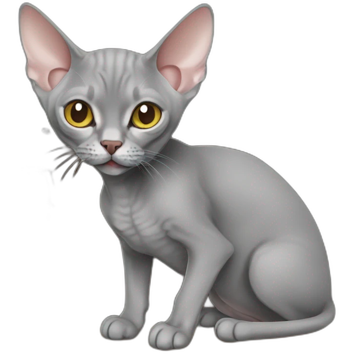 grey devon rex drinking wine emoji