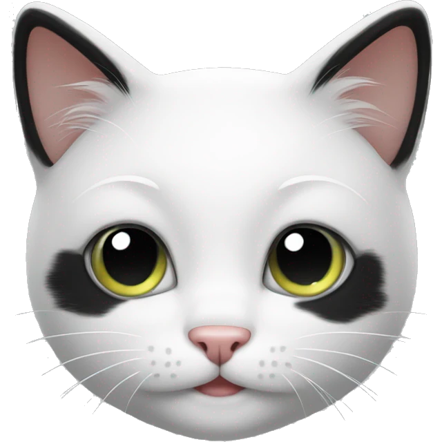 cute white and black cat emoji