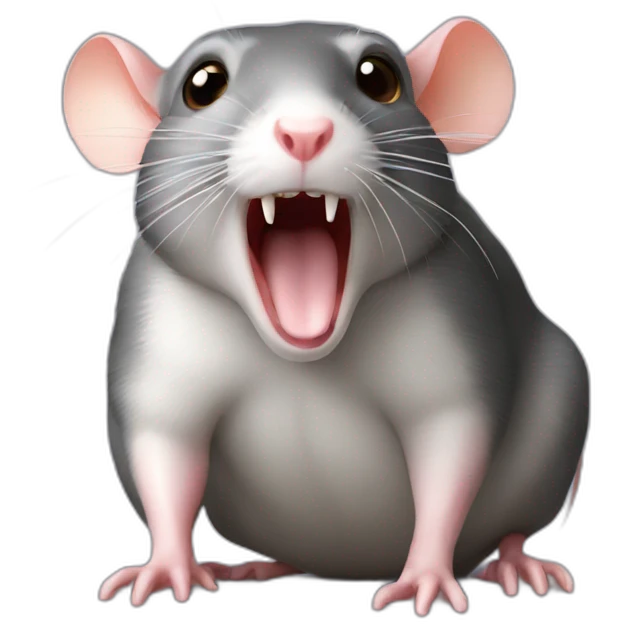 a shocked rat puts its hand in front of its mouth emoji