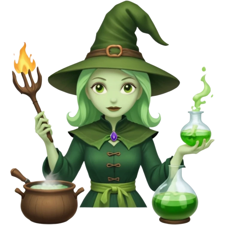 green witch cooking potion emoji