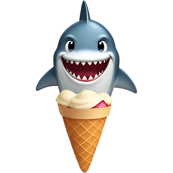 shark holding ice cream  emoji