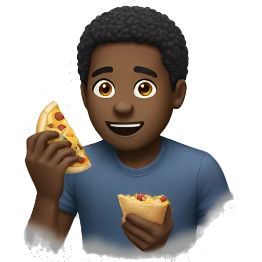 a black guy eating emoji