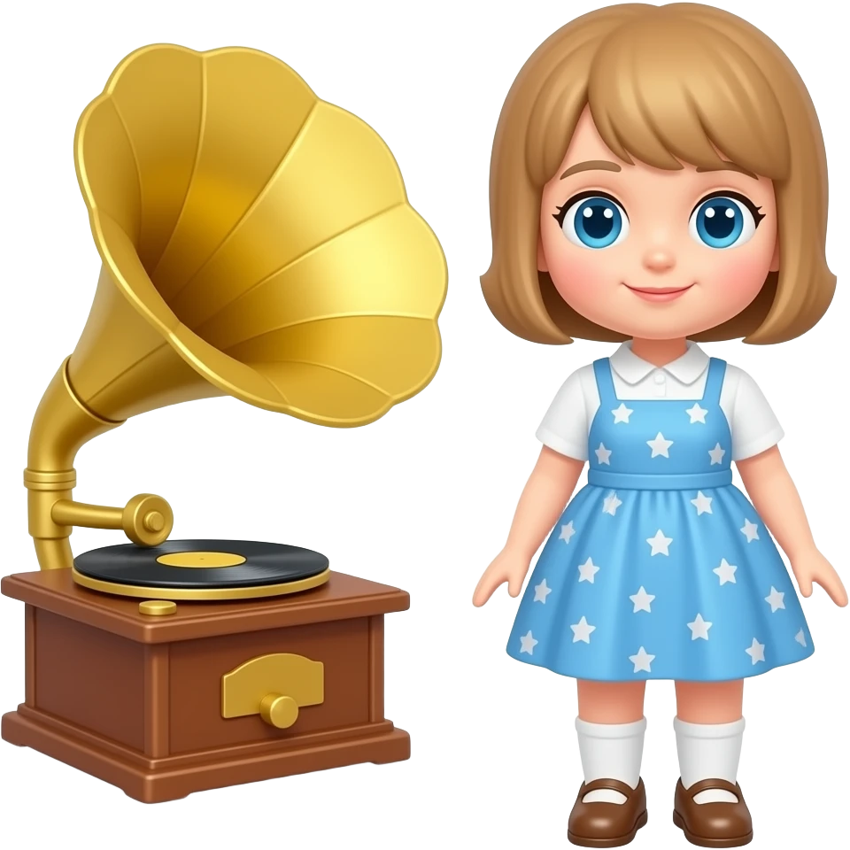 Image Of A Cylinder Phonograph Doll emoji