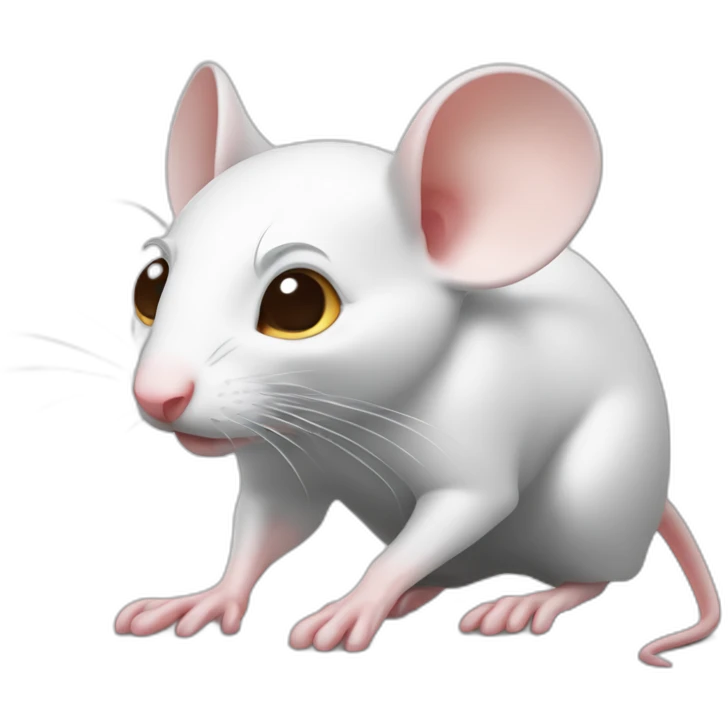 white mouse，on all fours，full body，side view emoji