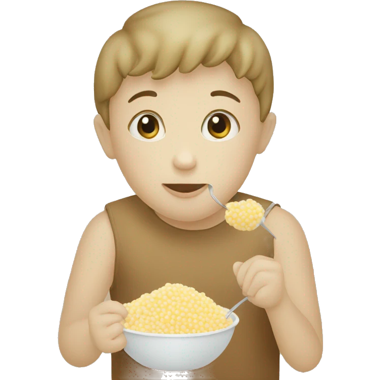 Child eating tapioca emoji