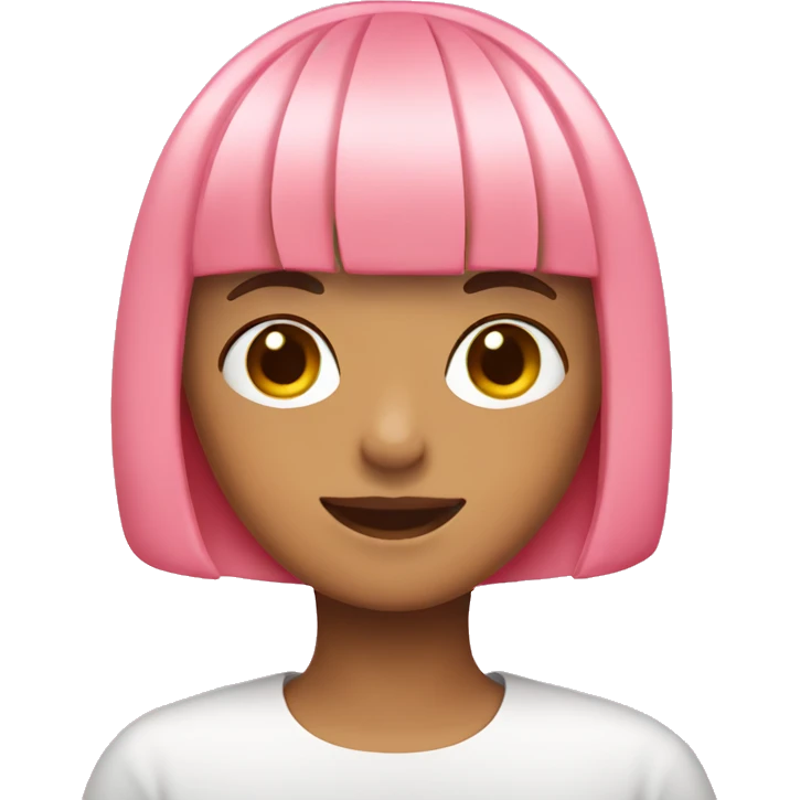 Short pink bob with bangs  emoji