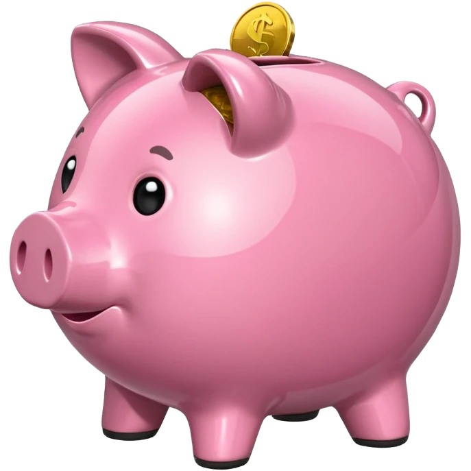 money in a piggy bank side on emoji