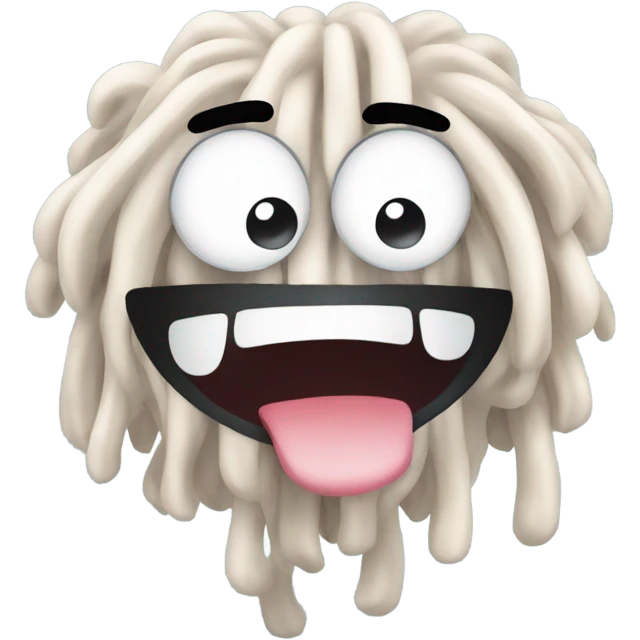 A mop with a face emoji