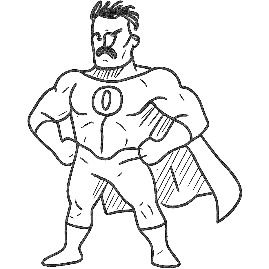 Omni Man simple lines, powerful stance emoji