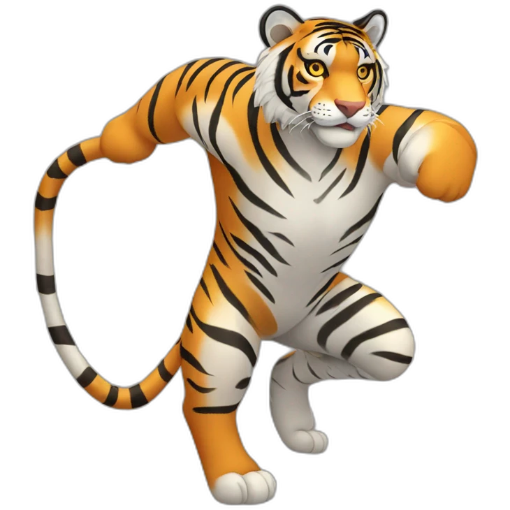 Tiger Full Body. Tiger color should be white, black and grey emoji
