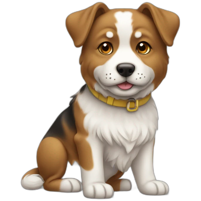 chat sur un chien emoji