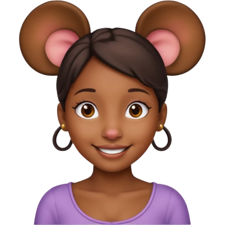 black girl with mouse ears emoji