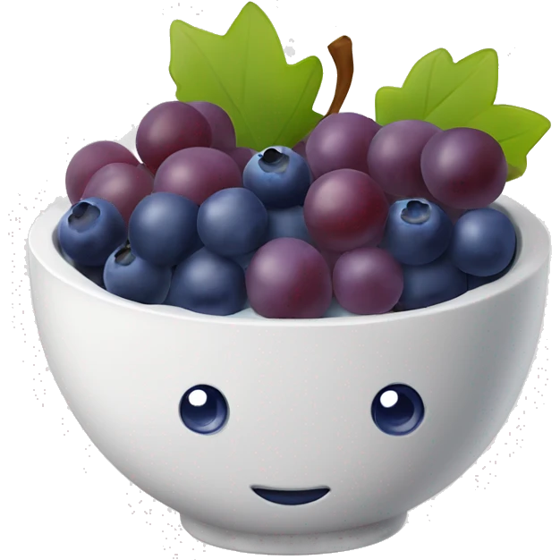 yoghurt bowl with grapes and blueberries emoji
