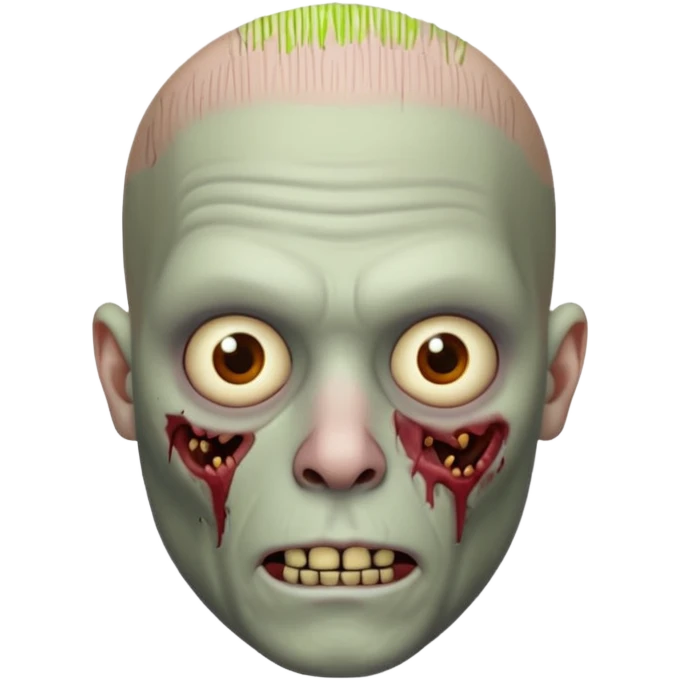 Bald zombie with short beard emoji