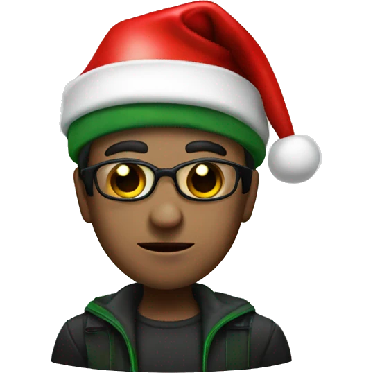 Neo from Matrix with a Christmas hat emoji
