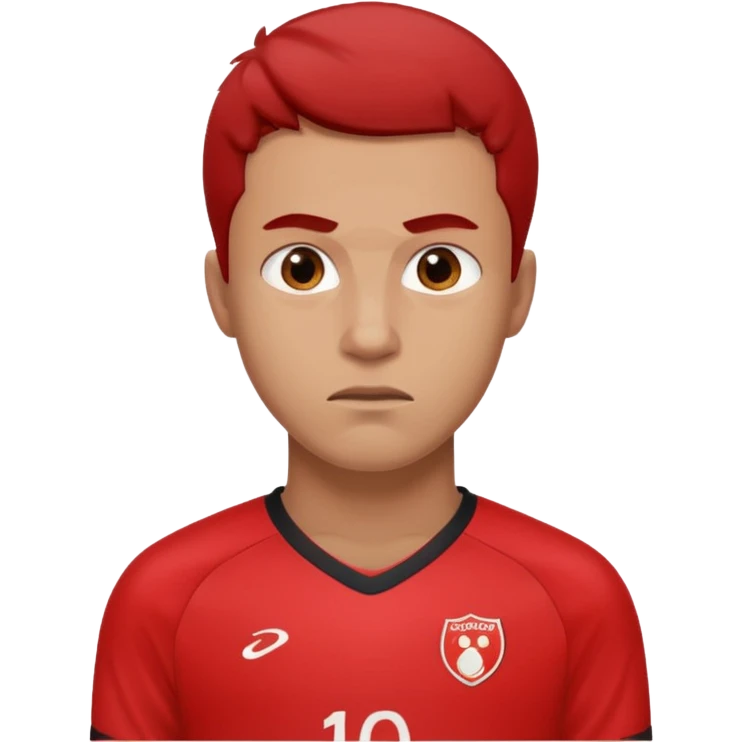 man soccer player with red jersey emoji