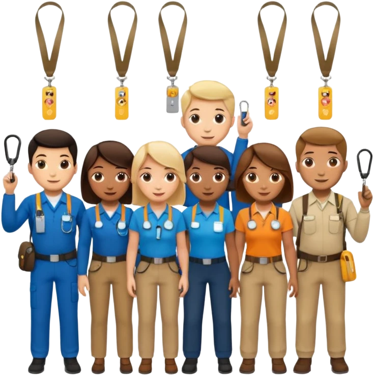 Employees with Lanyards emoji