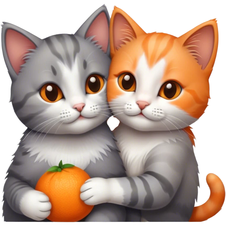 two kitties hugging  emoji