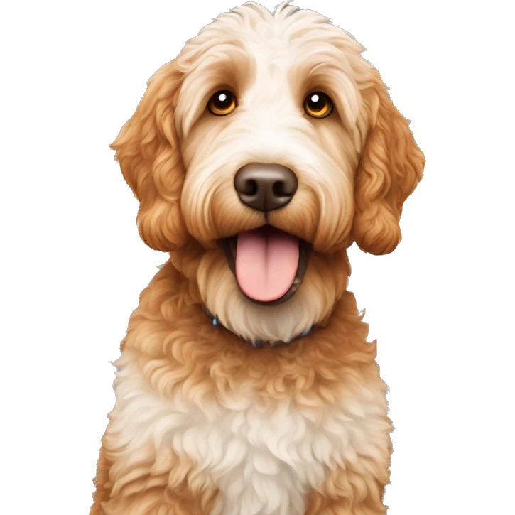 Orange and white Australian labradoodle  emoji