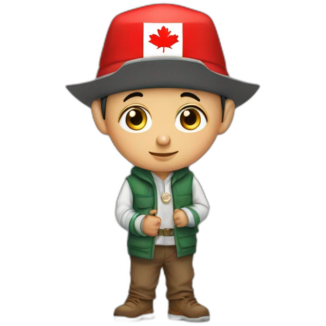 short algerian dwarf kid wearing canada hat fabricating islamic evidence emoji