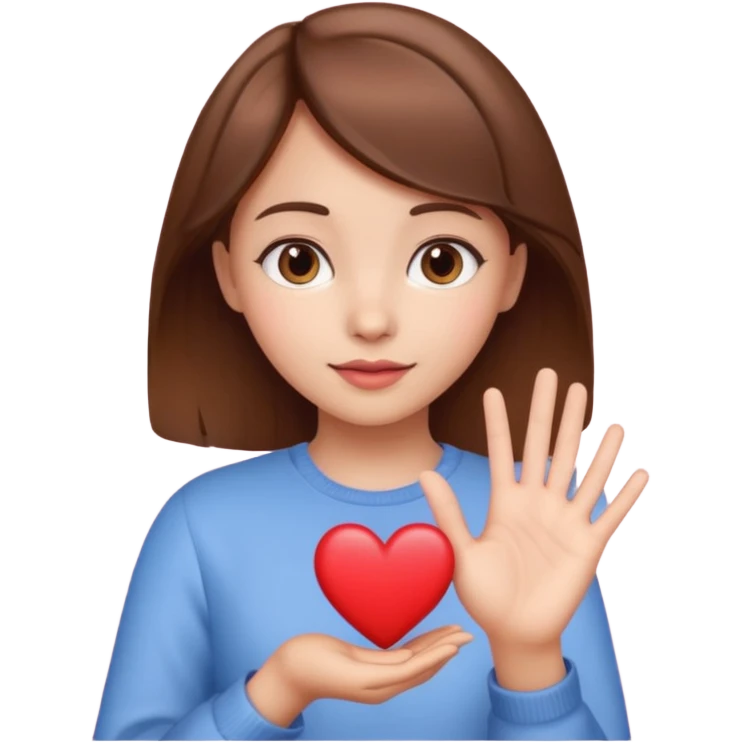 Heart hand girl emoji