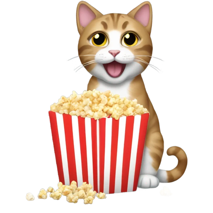 Cat eating popcorn named Thurman emoji
